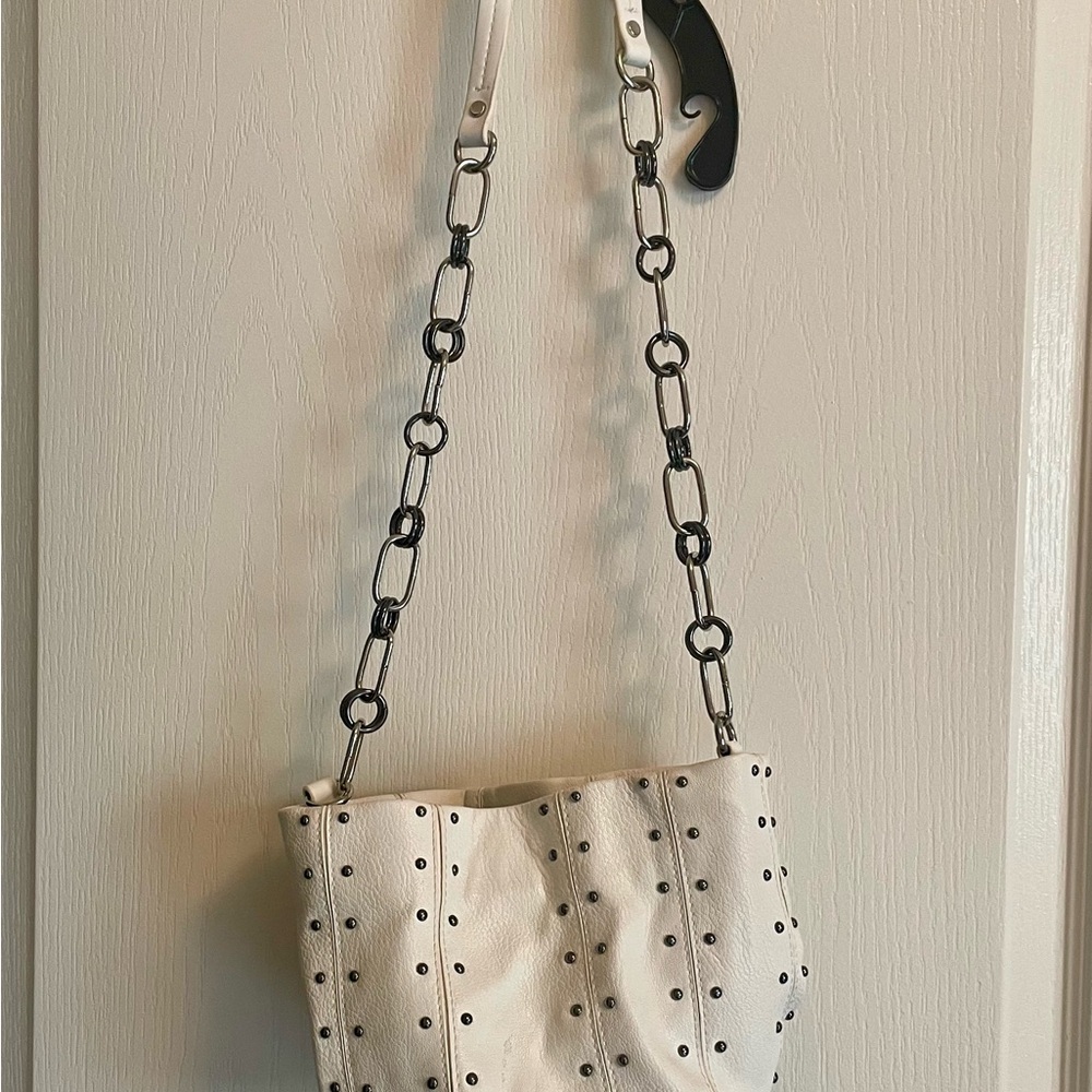 ZARA White Studded Chain Strap Bag